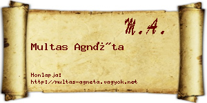 Multas Agnéta névjegykártya